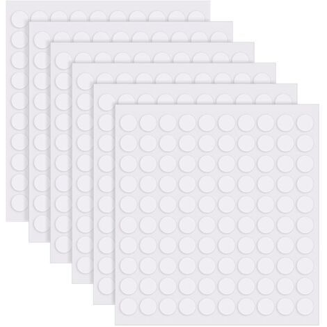 600 Pièces Double Face Rond, Ruban Double Face Transparent Rond, Autocollant Adhésif Rond, Adhésif Amovible Ruban Sans Trace pour Décorations de Fête, Bricolage, Maison (10mm)
