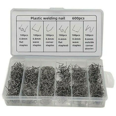 600 pièces en plastique réparation Machine soudage chaud agrafeuse pare-chocs garde-boue soudeur agrafes Kit