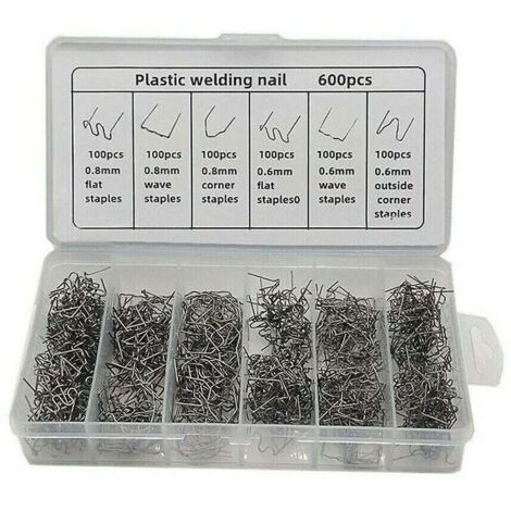 600 pièces en plastique réparation Machine soudage chaud agrafeuse pare-chocs garde-boue soudeur agrafes Kit/
