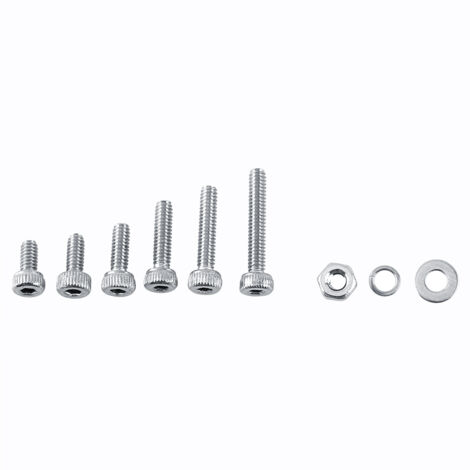 600 pièces Vis à tête cylindrique à six pans creux M2 Vis hexagonales en acier inoxydable avec écrous hexagonaux Assortiment de kit (A : tête cylindrique)