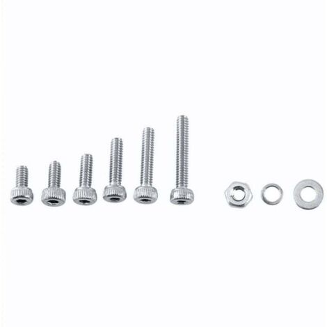 600 pièces Vis à tête cylindrique à six pans creux M2 Vis hexagonales en acier inoxydable avec écrous hexagonaux Assortiment de kit (A : tête cylindrique)