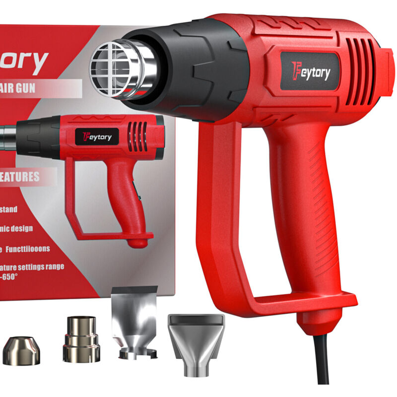 600℃ Pistolet à air chaud professionnel pistolet à air chaud w/ 4 buses 2000W