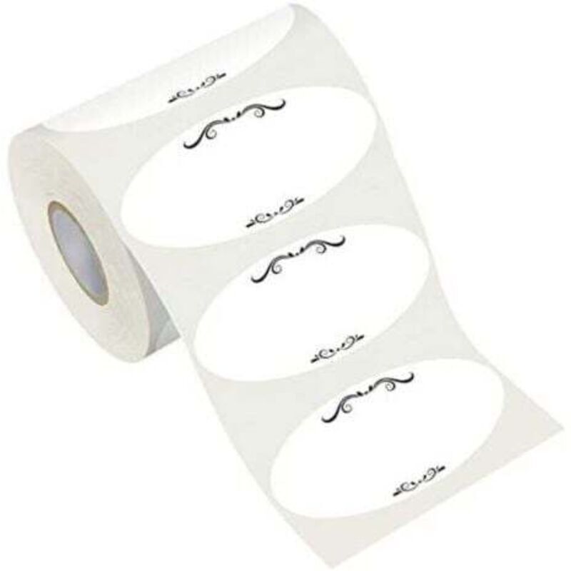 600 reusable, patterned, self-adhesive labels, 2 x 1 inch, waterproof and oil-resistant, suitable for food containers, kitchen, restaurant, pantry