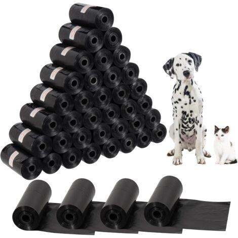 600 Sacs à Crottes Chien Anti-Fuite - 30x22 cm Solides, Portable pour Intérieur/Extérieur, Hygiène Canine (Noir)