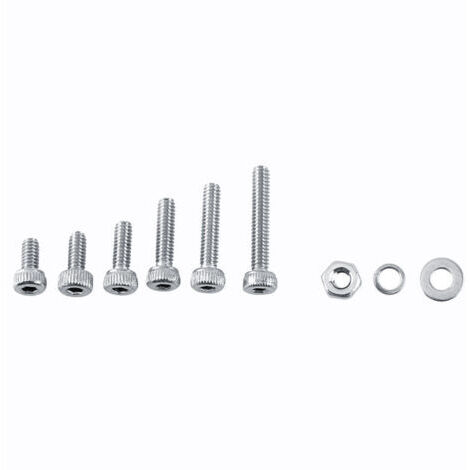 600-set: Torni cilindrici interni esagonali M2 in acciaio inox con dadi esagonali (Tipo A: testa cilindrica)