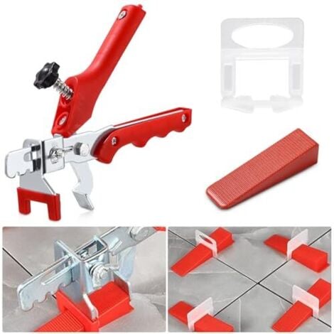 LARGEIGHT 600 Système de Nivellement Carrelage, 2mm localisateur de carrelage+ 500 Clips+100 pièces Cales réutilisables Ensemble, l'aide à la pose des carreaux, Pour les professionnels