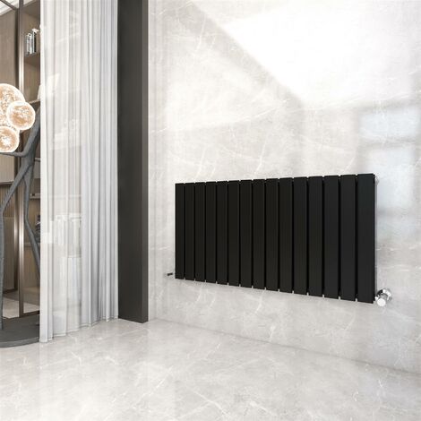 600 x 1020mm Double Designer Flat Panel Central Heating Radiator MATT BLACK
