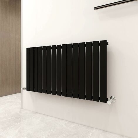 600 x 1020mm Single Designer Flat Panel Central Heating Radiator MATT BLACK