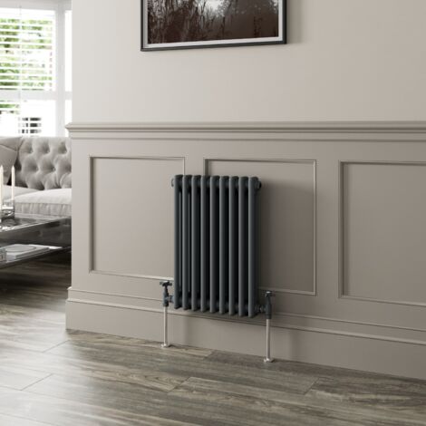 600 x 425mm Double Horizontal Traditional Colosseum Anthracite Column Radiator