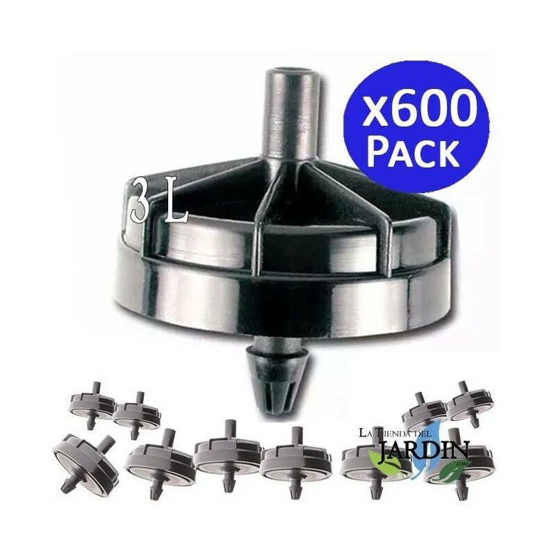 

Suinga - 600 x Goteros para riego Autocompensante 3 litros, Seta