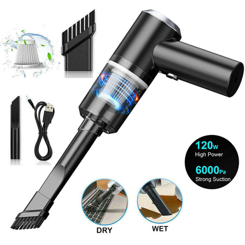 XVX - 6000 Pa Cordless Car Vacuum Cleaner, 2 in 1 Powerful Hand Vacuum & Air Blower 120W, Mini Portable and Rechargeable Cordless Vacuum Cleaner for