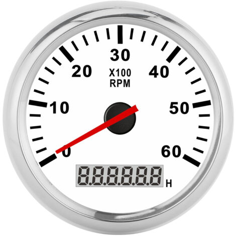 6000 RAM Drehzahlmesser, rot hinterleuchtetes LCD-Display, 85 mm, wasserdicht, 12/24 V, für Auto, Boot, Yacht