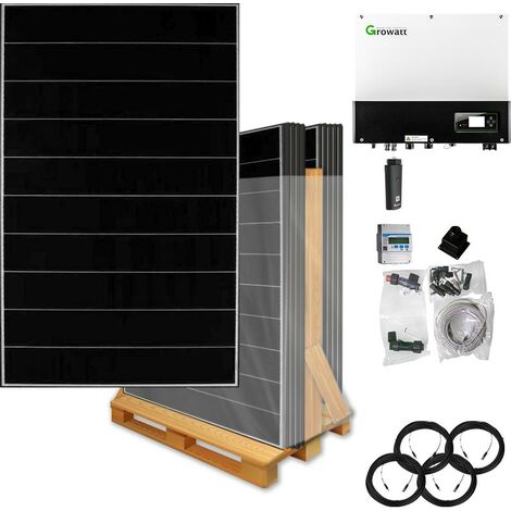 6000 Watt Hybrid Solaranlage, Basisset dreiphasig, inkl. Growatt Wechselrichter, Hyundai