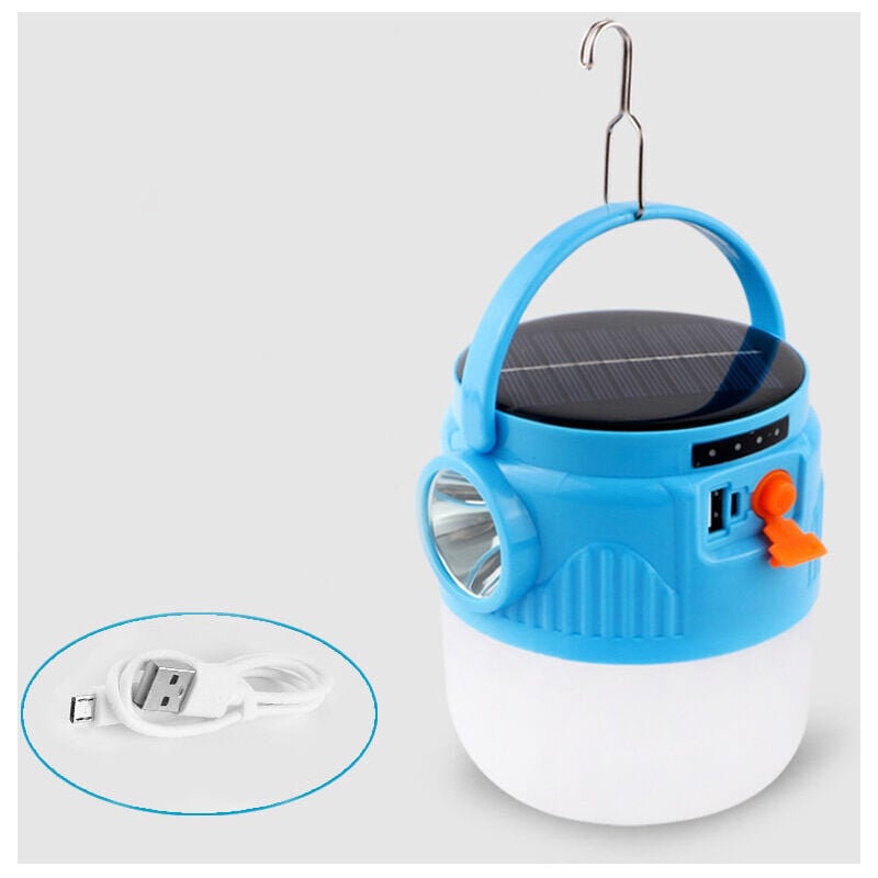 SNQ - 6000MAH Lampe solaire de camping à led, lanterne rechargeable par usb, lampe de camping portable et étanche, 3 modes d'éclairage pour la tente,