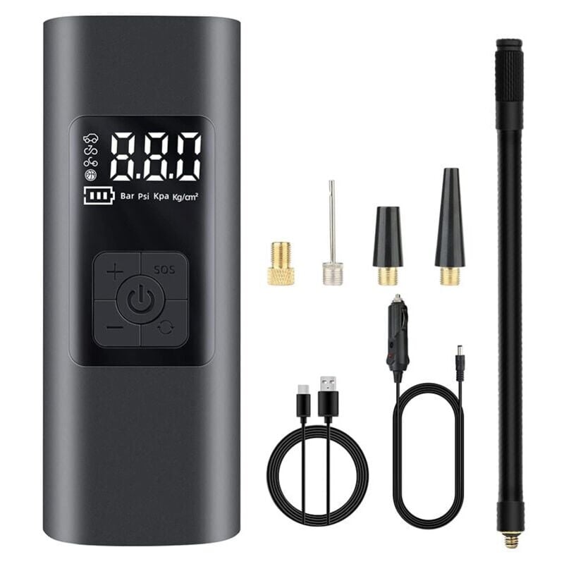 SNQ - 6000mAh Mini Compresseur Portatif Gonfleur de Pneu de Voiture 150Psi Pompe à vélo électrique avec sos Light Pompe à air Rechargeable avec Grand