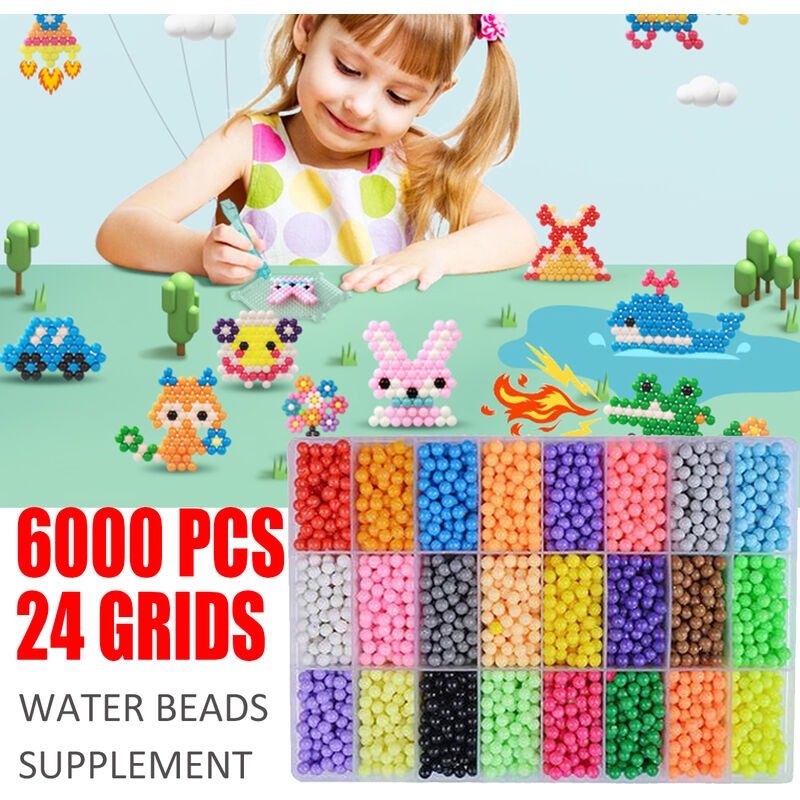 

6000Pcs DIY Toy Bead Recambio Kit Fusible Beads Set Water Spray Sticky Beads