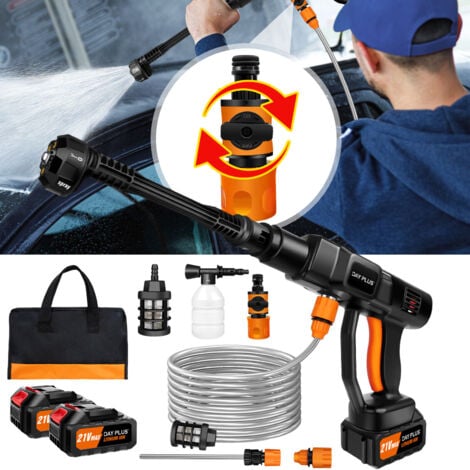 DAYPLUS 6000W Akku Hochdruckreiniger Auto Mobiler Druckreiniger Spritzpistole + 2x Akkus