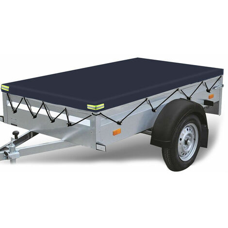 600D trailer tarpaulin 215x125x13cm with 4 blue elastic cords