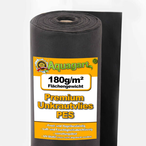 600m² Unkrautvlies Gartenvlies Mulchvlies Vlies 180g 2m breit Premium Qualität
