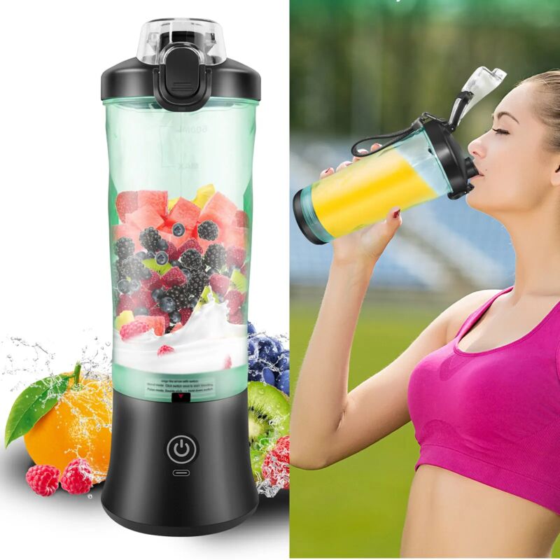 Day Plus - 600ML Electric Juice Maker 2 in 1 diy Blender Smoothie Mini Juicer Fruit Machine