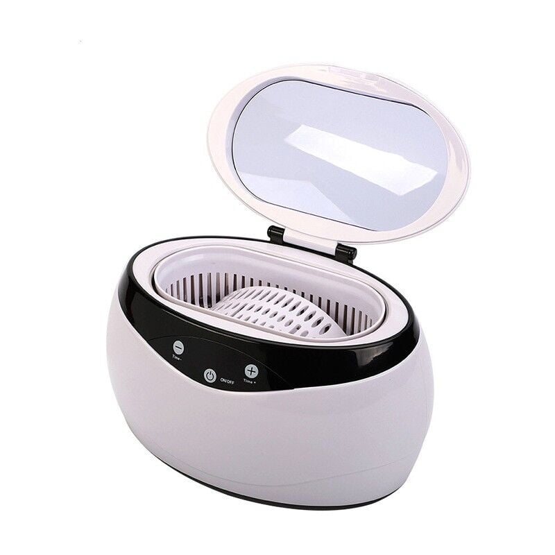 600ML Nettoyeur Ultrasons, 40000Hz Machine de Nettoyeur Bijoux à Ultrason, Blanc0