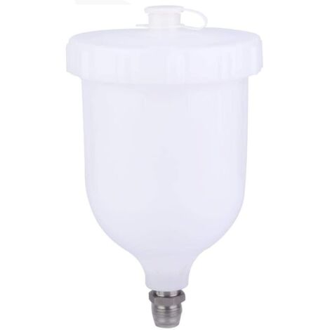 600ml Pistolet Gravity Pot alimentation Coupe peinture plastique,SEMAket,blanc