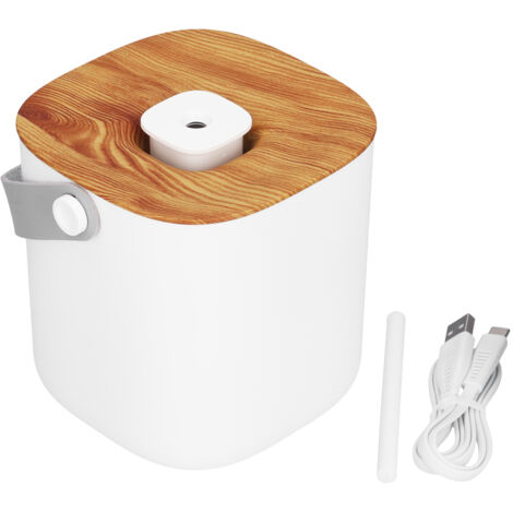 600ml Portable Humidifier USB Charging Nanometer Atomizing Desktop Humidifier Wood Grain 30ml/h