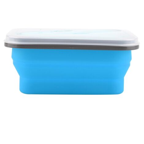 600ml Silicone Collapsible Portable Lunch Box Bowl Folding Food Storage Container Blue