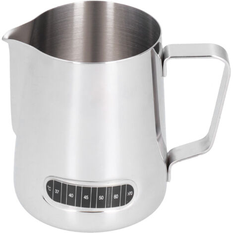 600ml Stainless Steel Frothing Cup Milk Coffee Frothing Pitcher with Thermometer Sticker