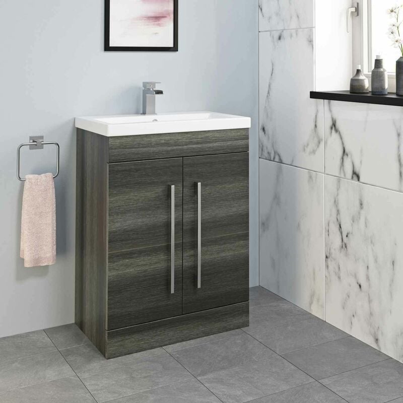 600mm Bathroom Vanity Unit Basin Cabinet Unit Modern Charcoal Grey