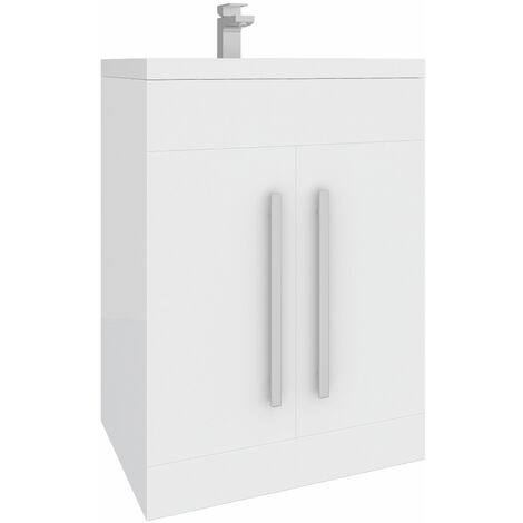 600mm Floor Standing Vanity Unit Sink Flat Packed Painted White