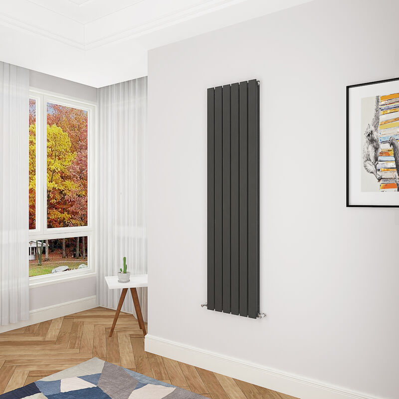 Image of Acezanble Black Flat Panel Radiator 1600&hellip;