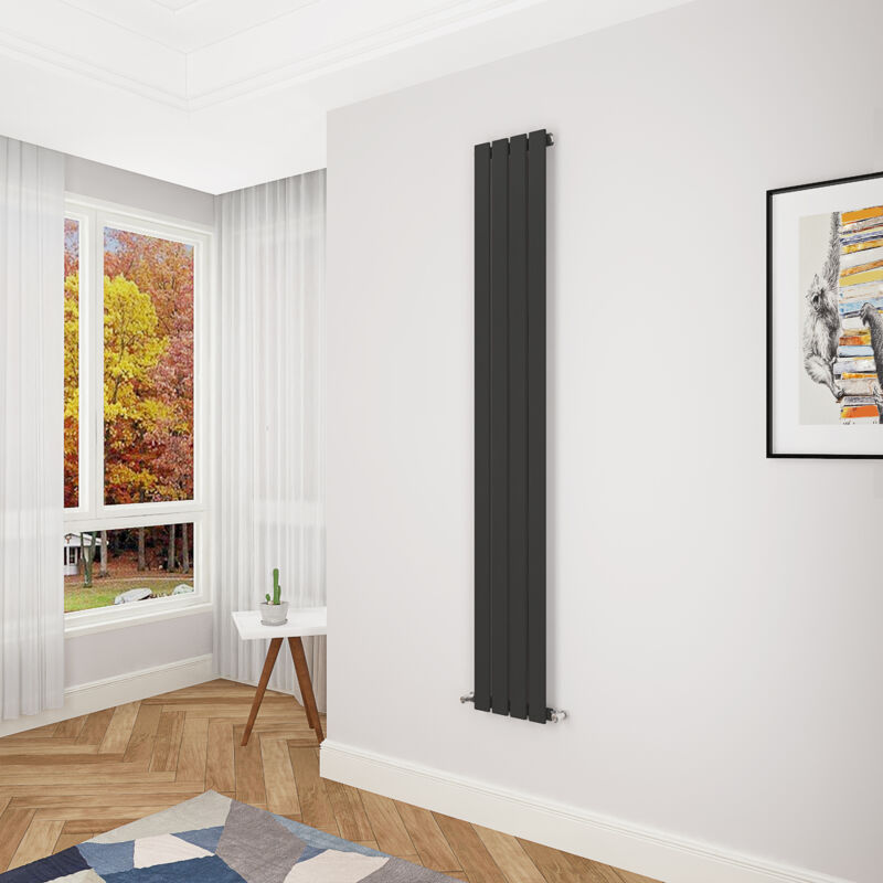 Image of Acezanble Black Flat Panel Radiator 1800&hellip;