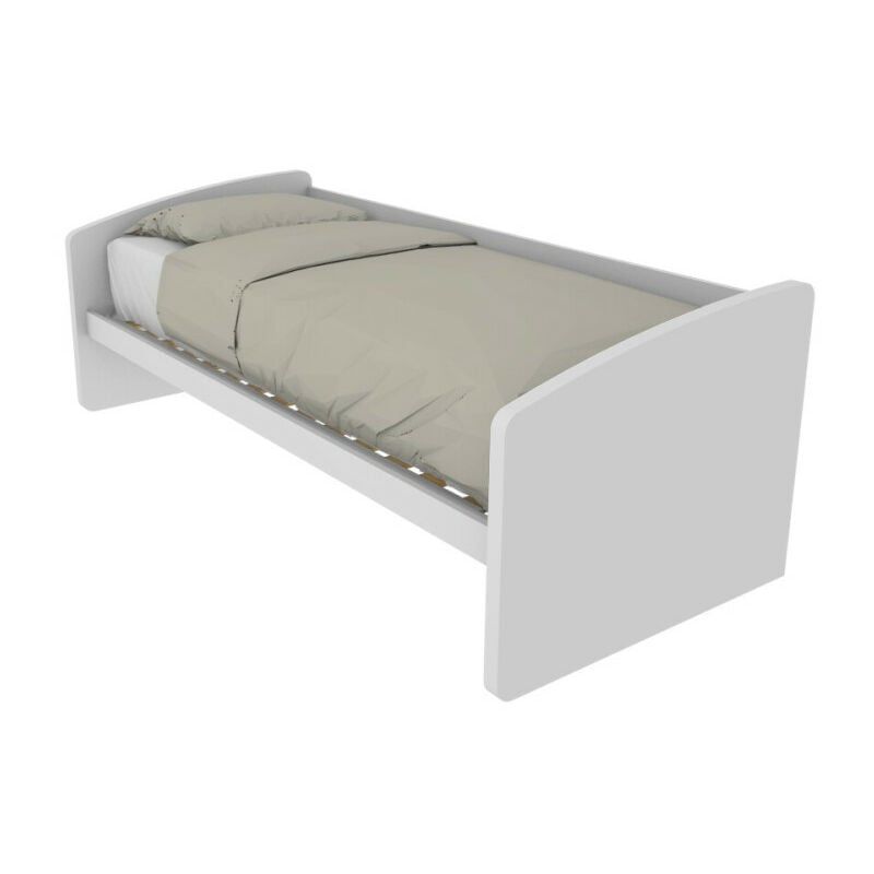 600se - canapé-lit de forme simple 80x190 - blanc - blanc