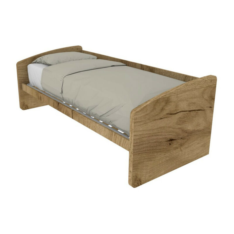 600se - canapé-lit de forme simple 80x190 - chêne - chêne