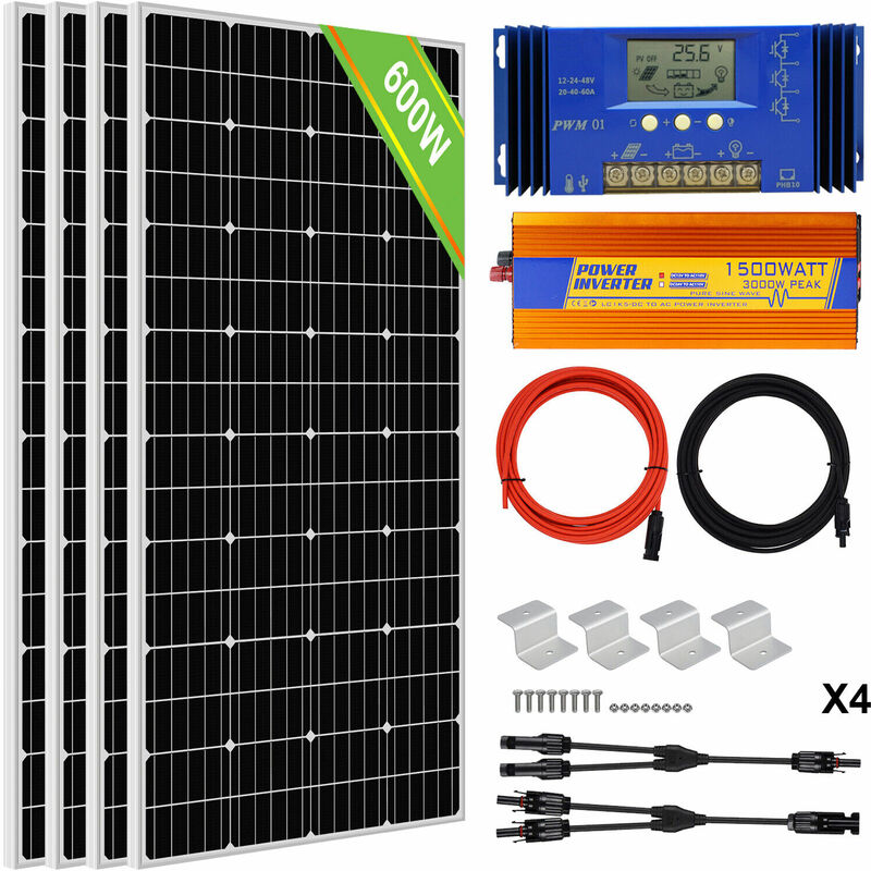 ECO-WORTHY 600W Solar Panel Kit With 150W Solar Panel 1500W Inverter Off Grid