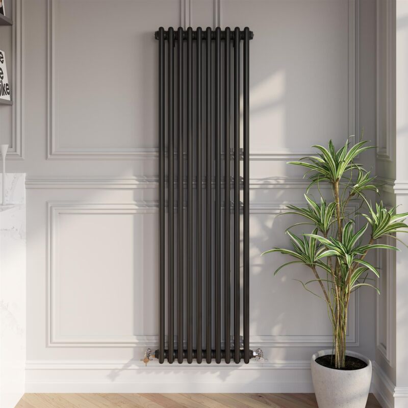 Duratherm - Traditional Black Collosseum Column Radiators Vertical Horizontal 1600 x 470mm Double Column Vertical