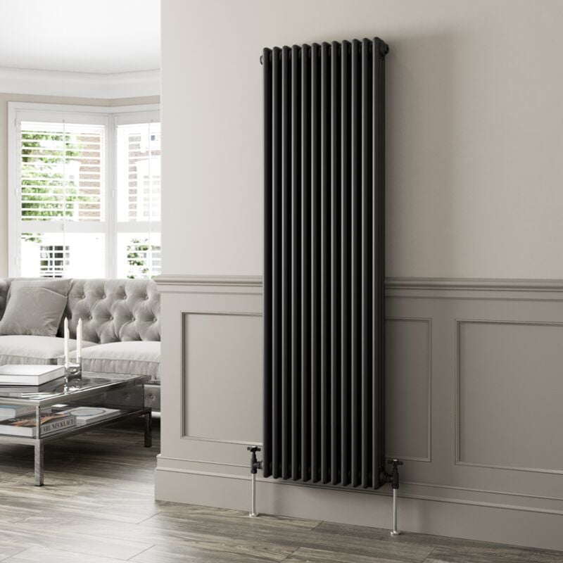 Duratherm - Traditional Black Collosseum Column Radiators Vertical Horizontal 1800 x 560mm Triple Column Vertical