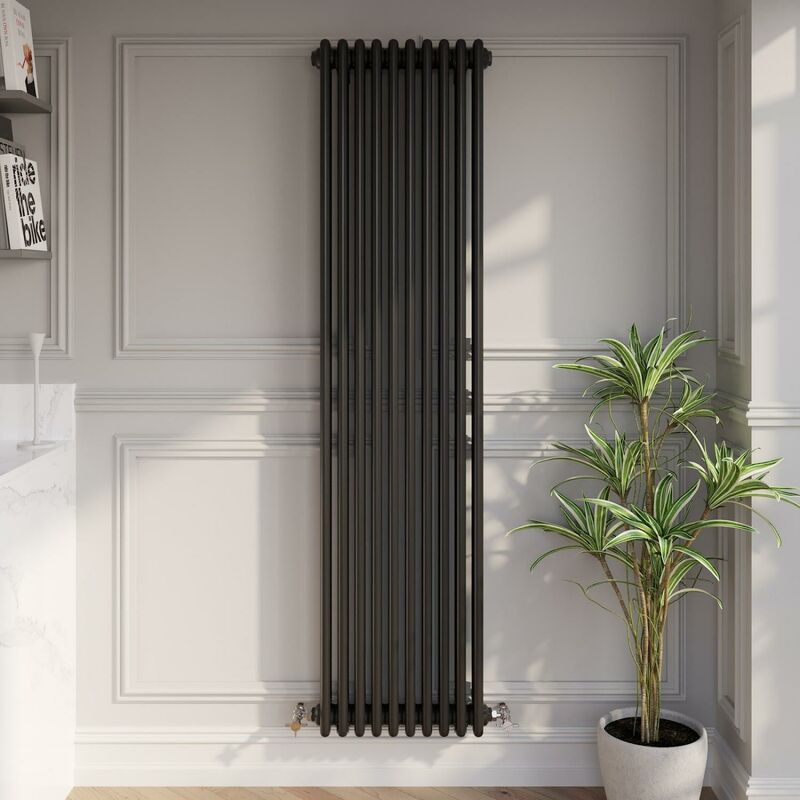 Duratherm - Traditional Black Collosseum Column Radiators Vertical Horizontal 1800 x 470mm Triple Column Vertical