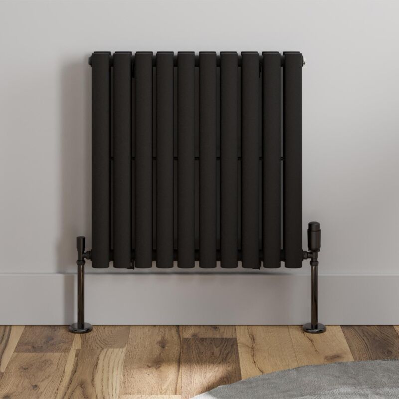Image of Black Oval Column Designer Radiator Vertical&hellip;