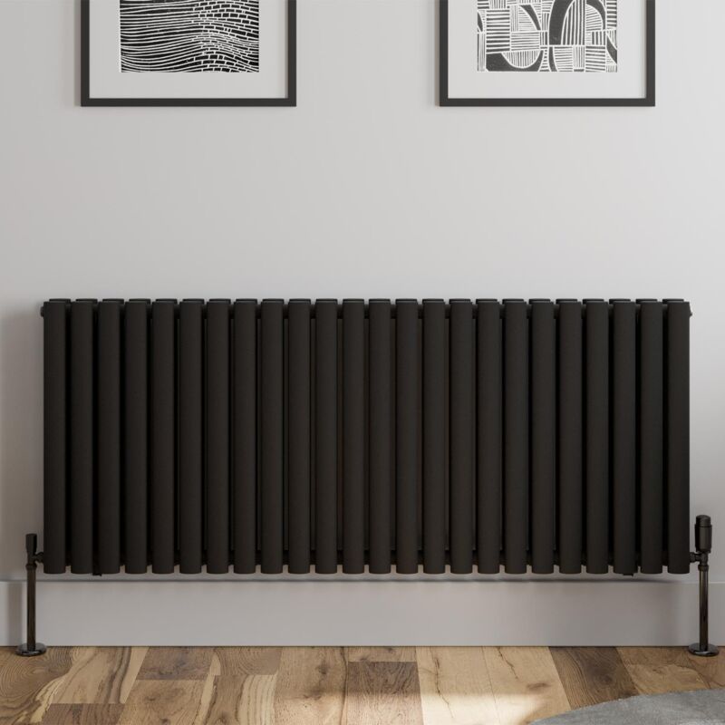 Image of Black Oval Column Designer Radiator Vertical&hellip;