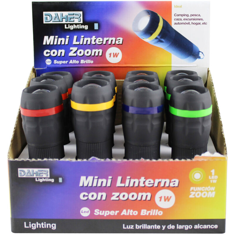 

Expositor 12 mini linternas de Led con zoom 1W ( 60.369) - Electro Dh