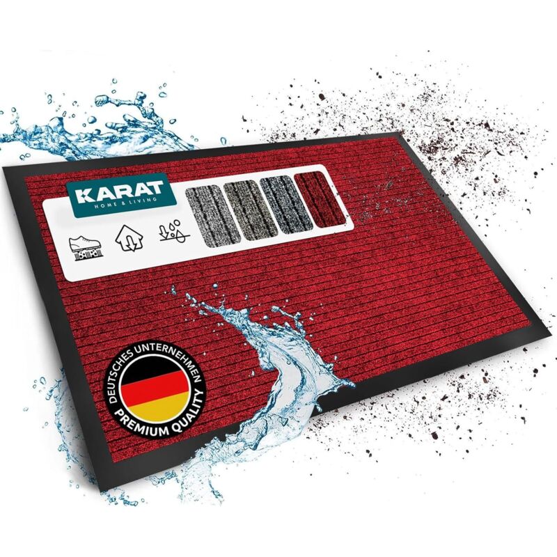 Tapis entrées commerciales, halls d'immeuble, Rouge 40 x 60 cm