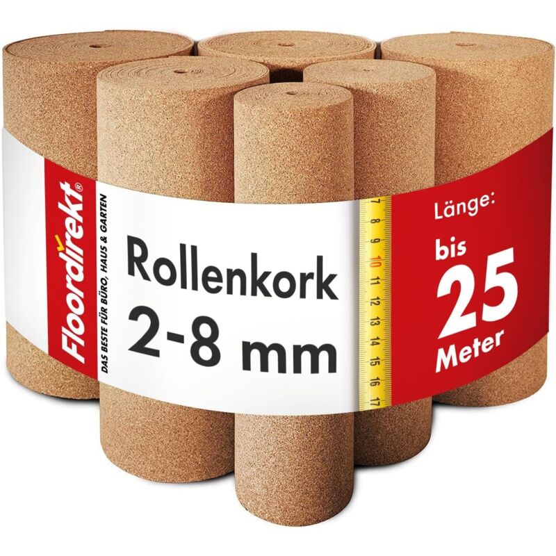 Rouleau isolant thermique et acoustique liège mur / sol, 2 mm d'épaisseur, 100 x 350 cm
