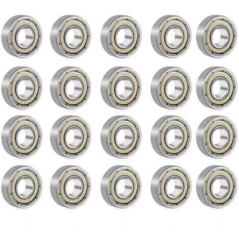 608 ZZ Doppelt abgedichtete Metallkugellager für Rollschuhe, Skateboards, Longboards und Waveboards, 8x22x7 mm, 20 Stück