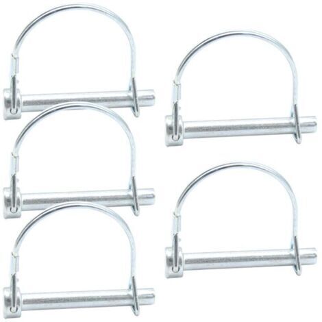 （6×0.8×0.8cm） Lot de 5 goupilles de sécurité 8 mm x 60 mm - Avec fermeture à verrouillage en acier galvanisé pour remorques, camions, tracteurs, bennes à benne basculante