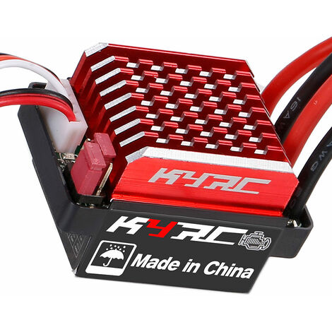60A ESC RC Car ESC Brushed Electric Speed Controller 6V/2A BEC Remplacement pour 1/10 Traxxas TRX-4 Trx-6 D90 HSP Redcat RC 4WD Tamiya Axial SCX10 HPI DIY RC Car (Noir&Rouge)