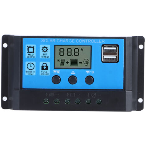 60A PWM-Solarregler mit zwei 5V-USB-Anschlüssen und LCD-Bildschirm für Solarpanel-Batterie