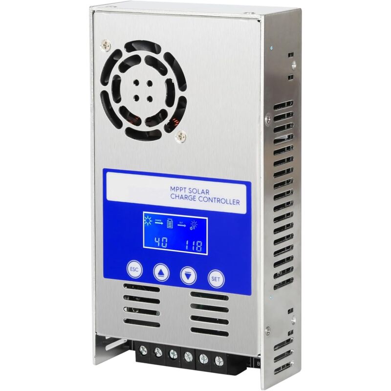 60A Régulateur de Charge Solaire MPPT 12V/24V/36V/48V Contrôleur de Charge Solaire MPPT Écran LCD rétroéclairage, Max 180VDC, Batterie Régulateur