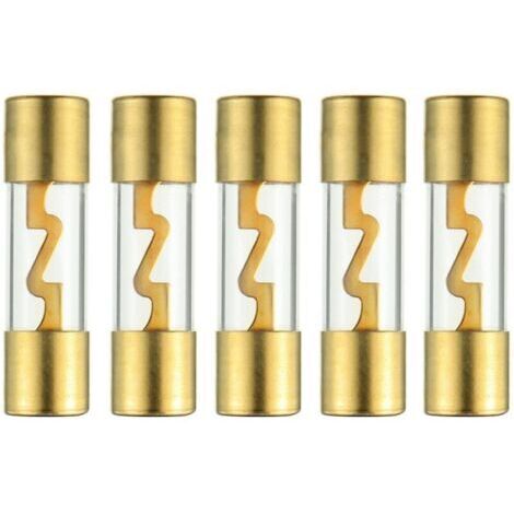 60A Verre Plaqué Or AGU Fusible Audio de Voiture pour Voiture/Auto/Marine Audio Amplificateur Stéréo Protection de Puissance (Lot de 5 Pcs)